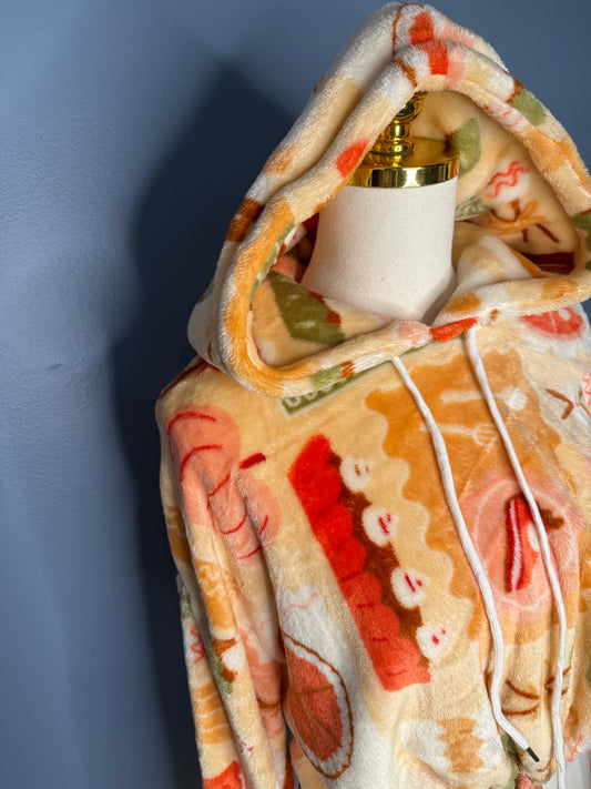 Size-3XL Cropped Fuzzy Hoodie