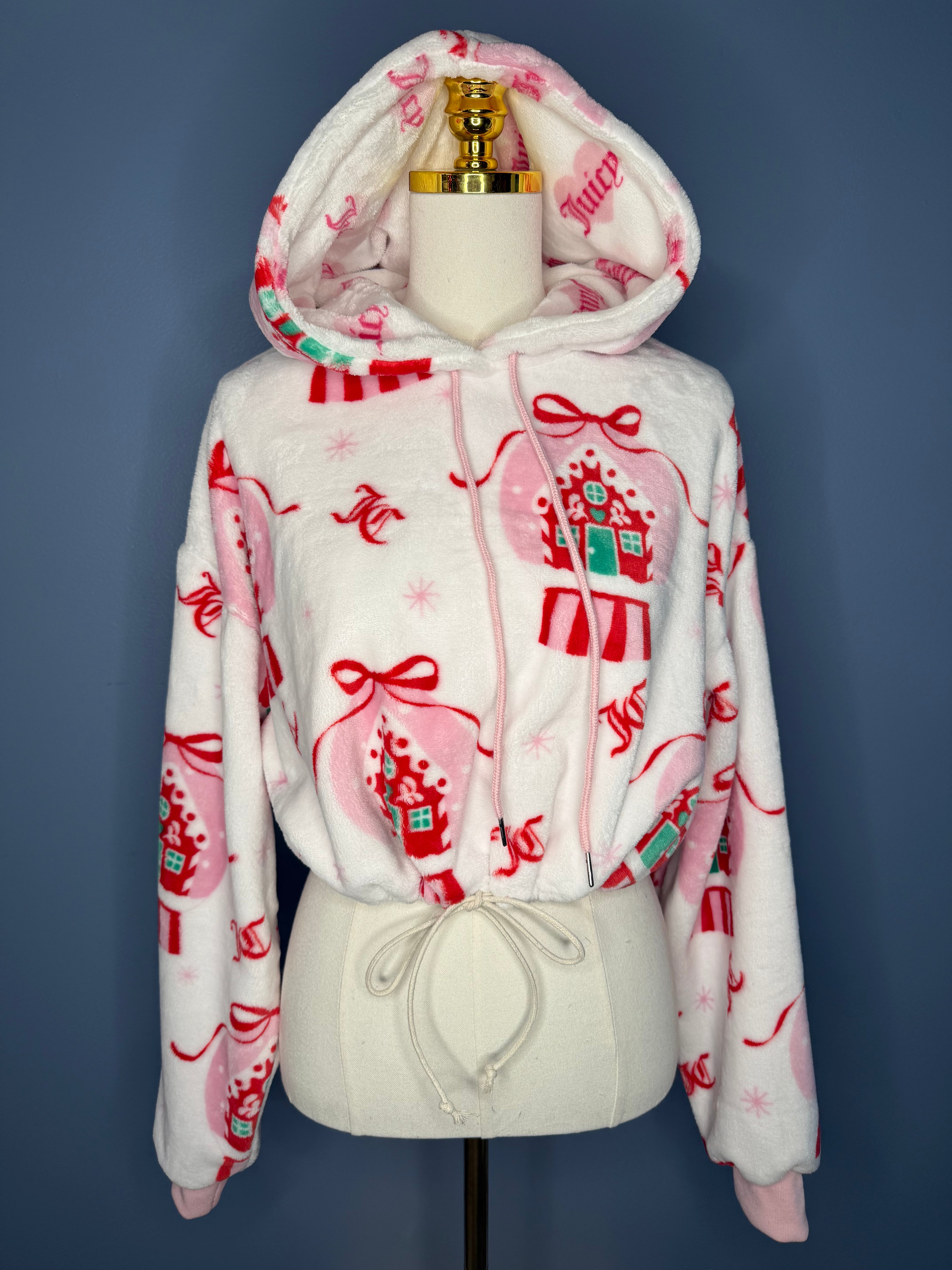 Size-3XL Cropped Fuzzy Hoodie