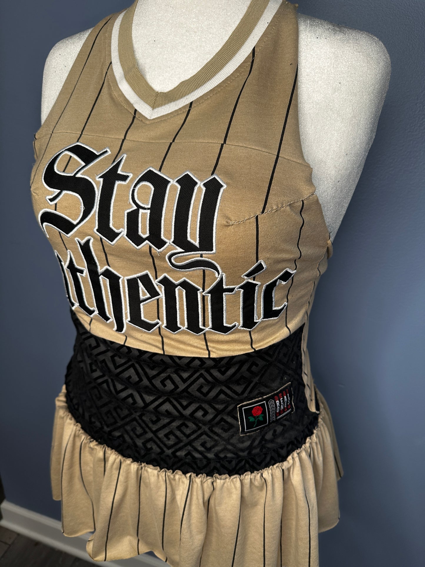 Upcycled Halter Top And Skirt Set