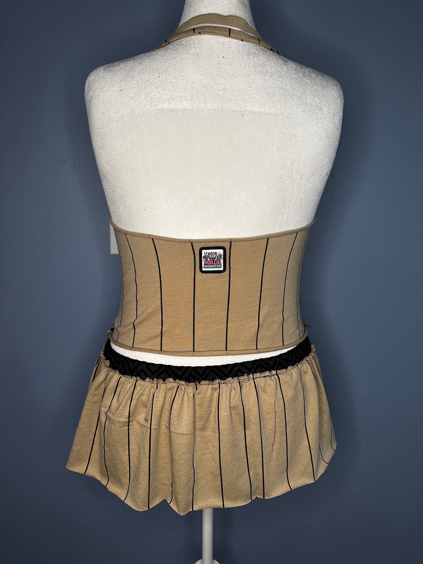 Upcycled Halter Top And Skirt Set