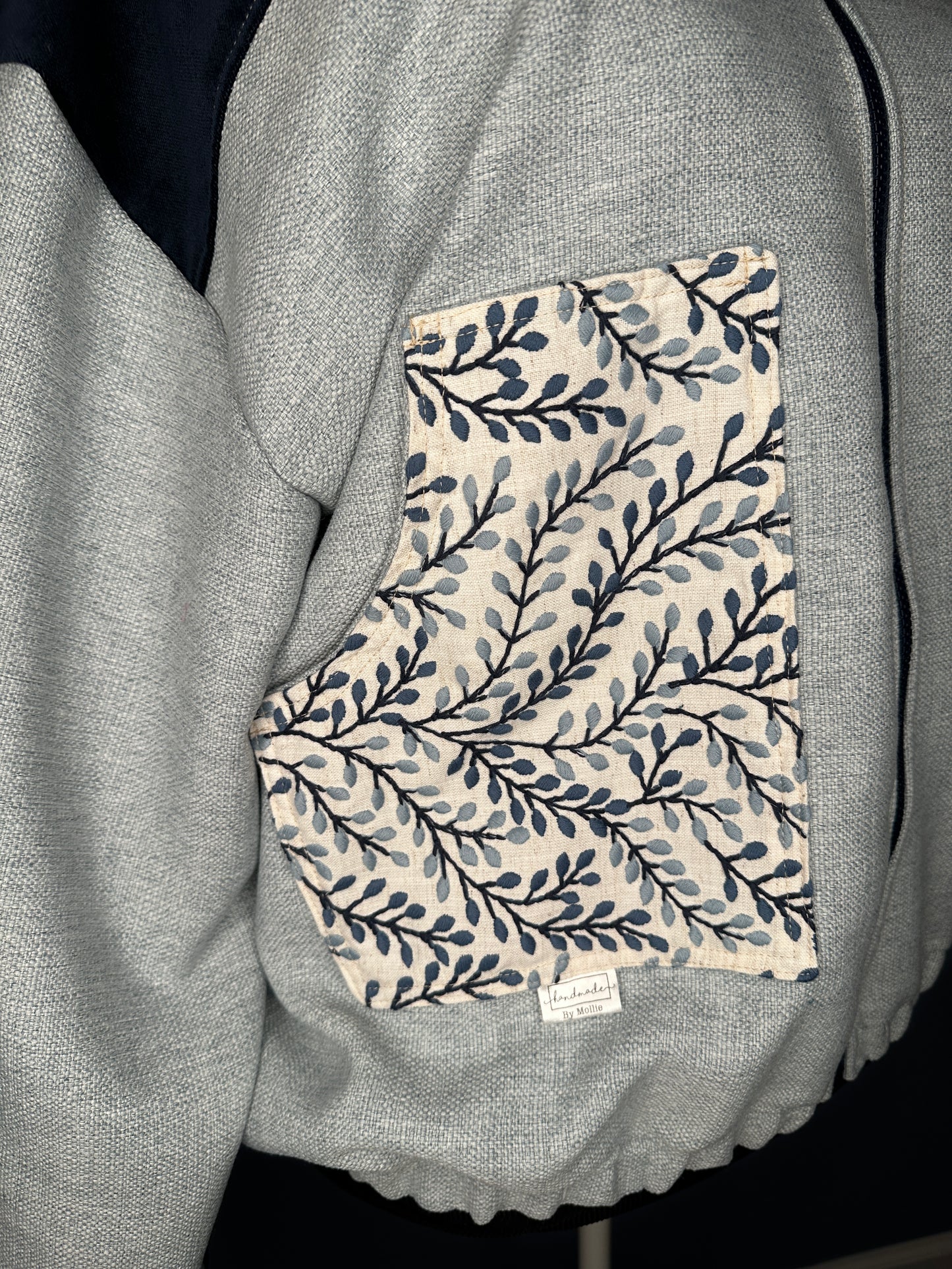 Contrast Panel Zip Jacket (size-XL)