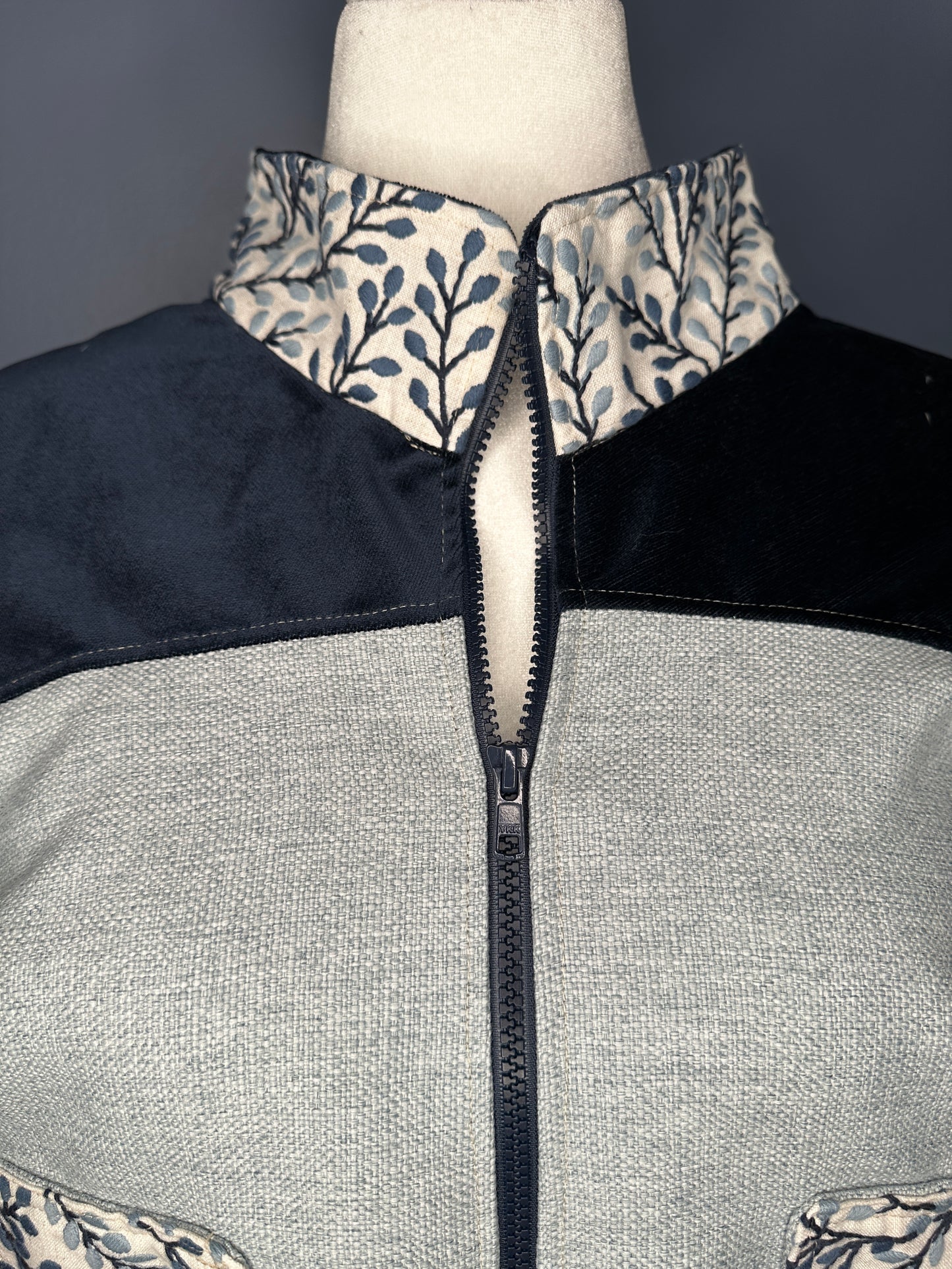 Contrast Panel Zip Jacket (size-XL)