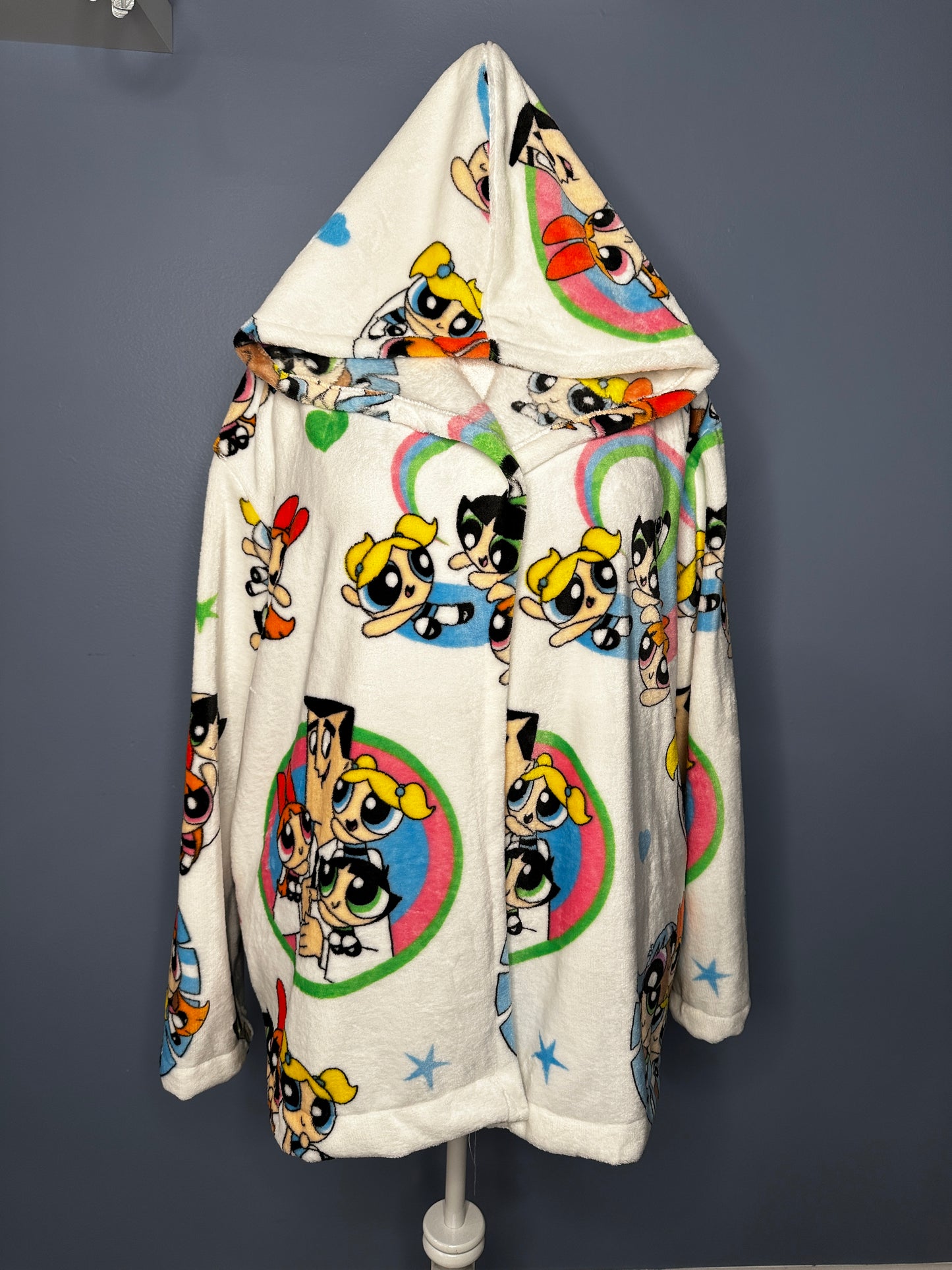 Long Hooded Fuzzy Jacket (size-L/XL)