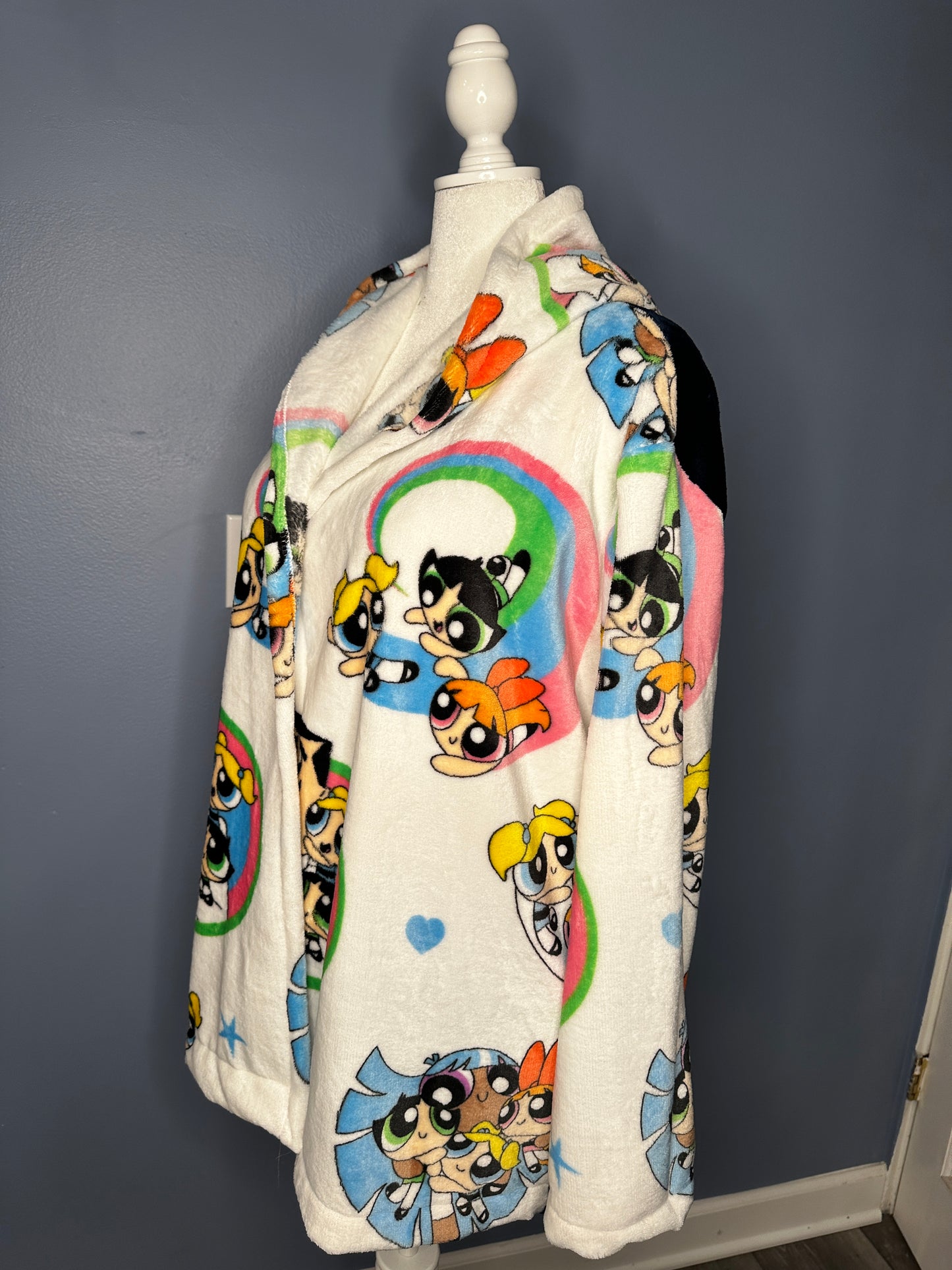 Long Hooded Fuzzy Jacket (size-L/XL)