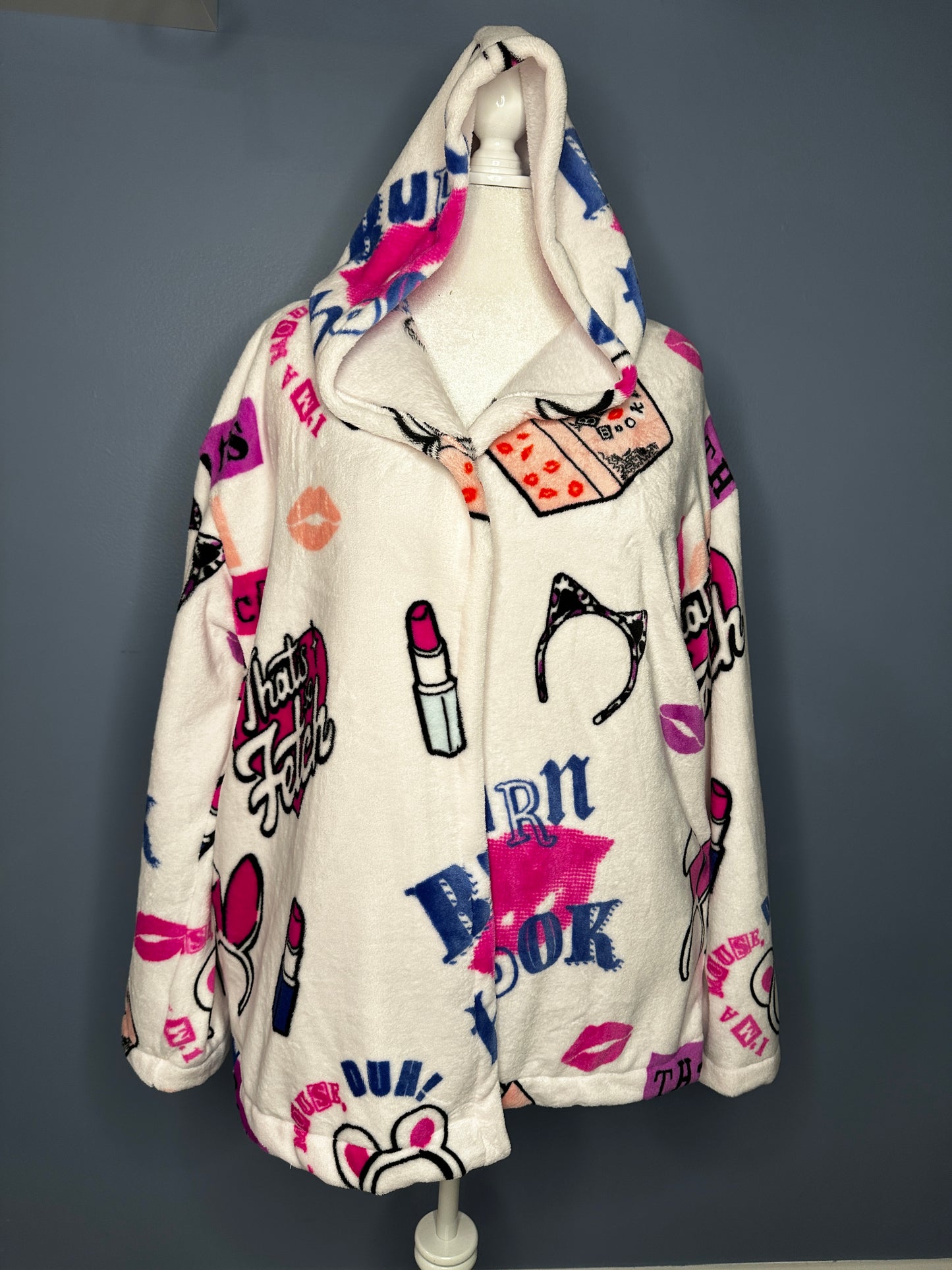 Long Hooded Fuzzy Jacket (size-L/XL)