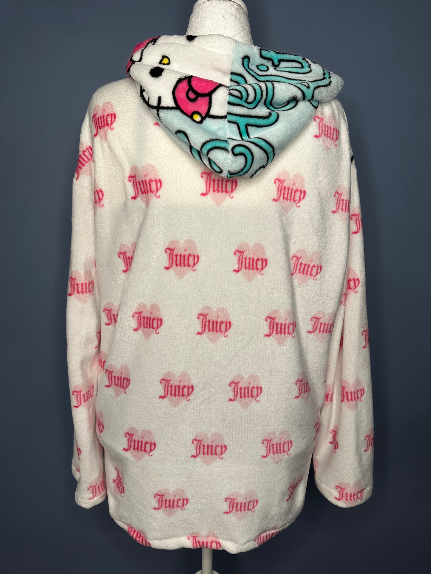 Long Hooded Fuzzy Jacket (size-L/XL)