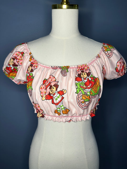 Off Shoulder Puff Sleeve Crop Top