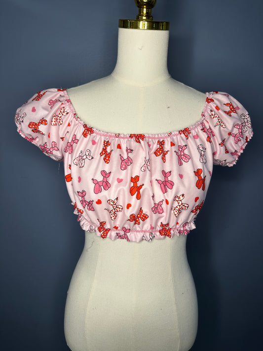 Off Shoulder Puff Sleeve Crop Top