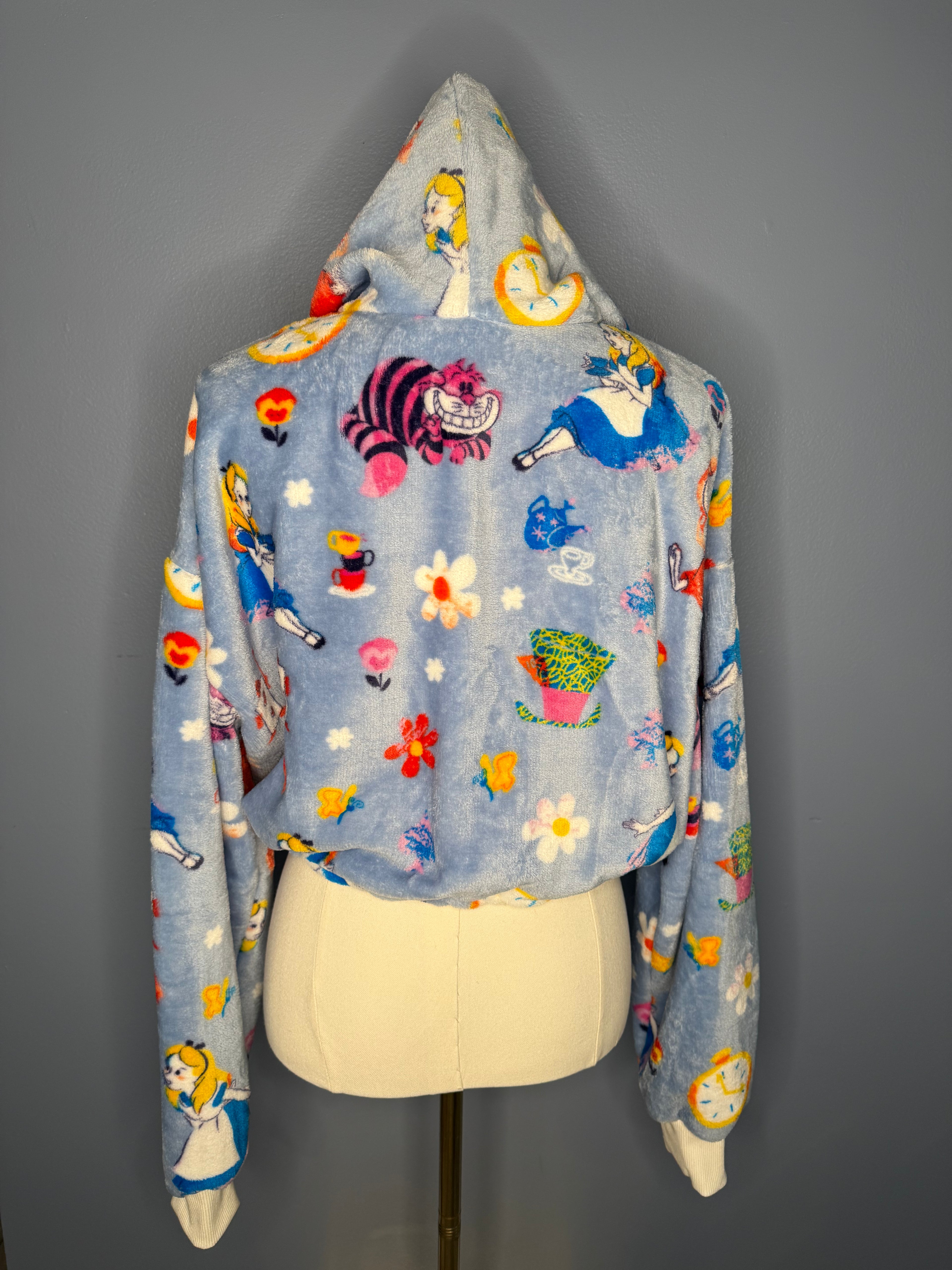 Size-XL Cropped Fuzzy Hoodie