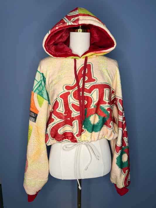 Size-3XL Cropped Fuzzy Hoodie