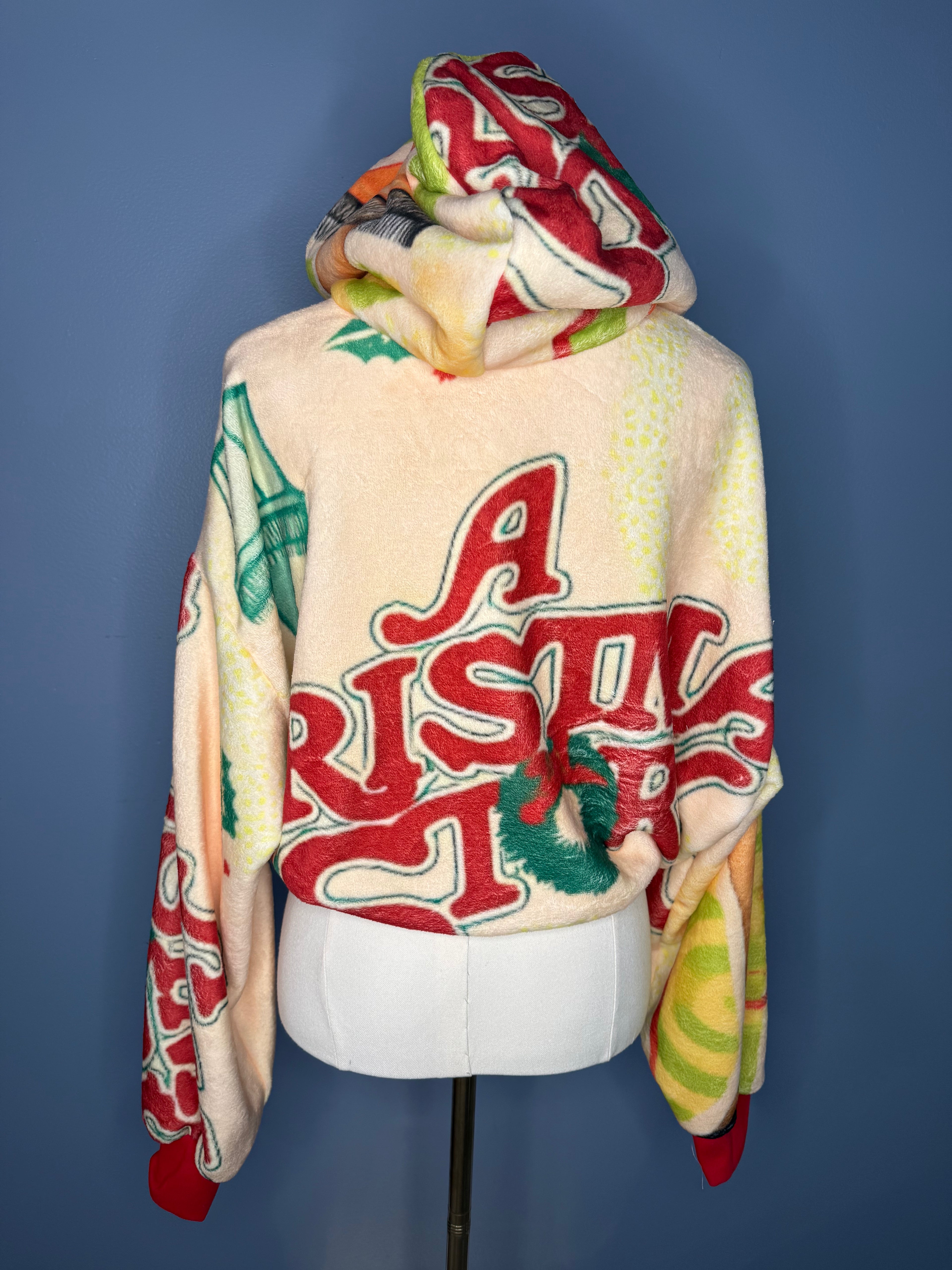 Size-3XL Cropped Fuzzy Hoodie