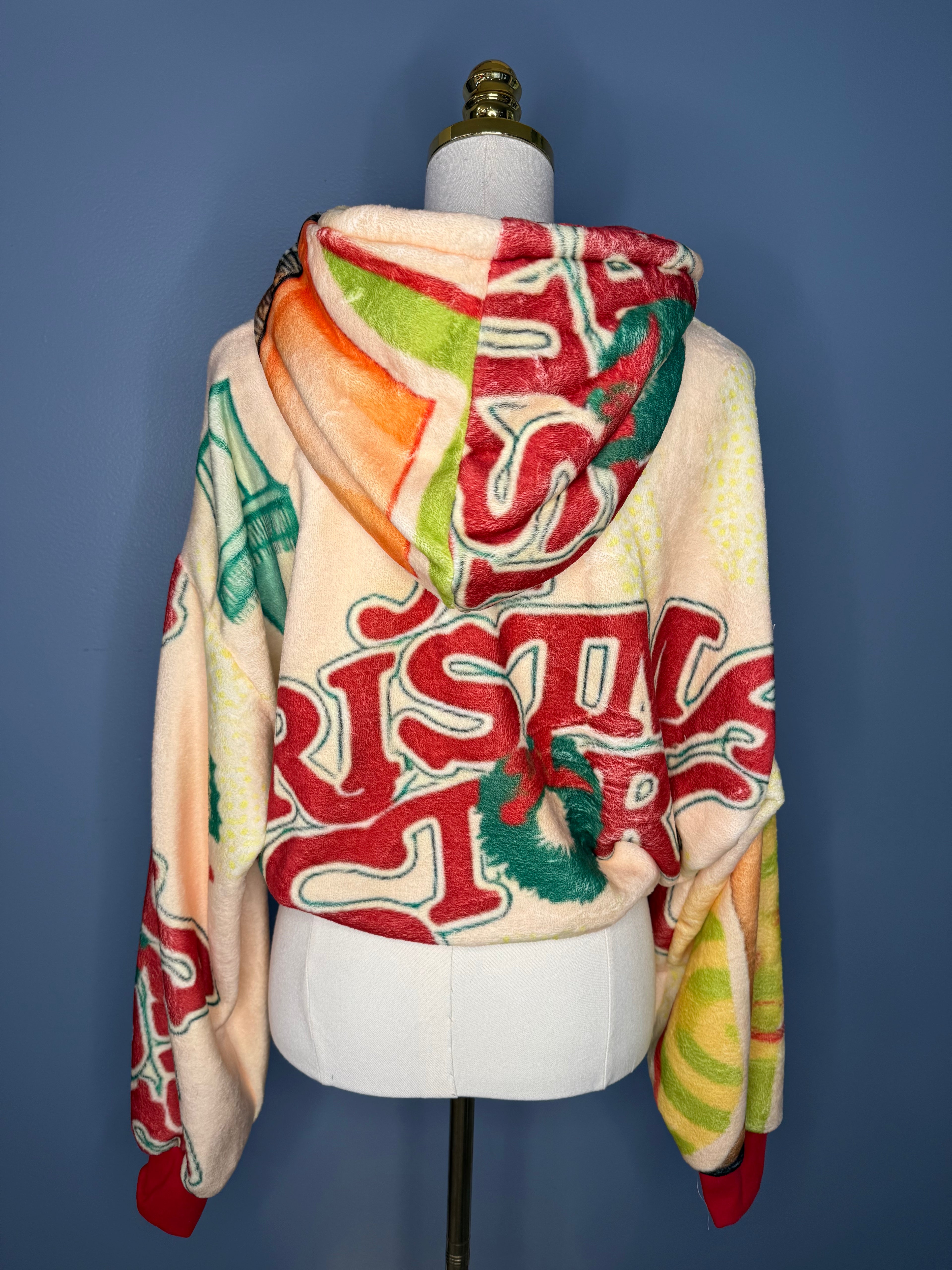 Size-3XL Cropped Fuzzy Hoodie