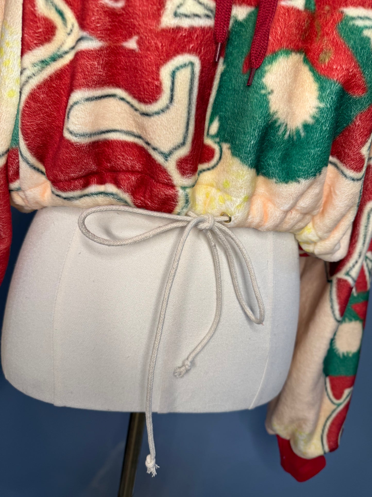 Size-3XL Cropped Fuzzy Hoodie