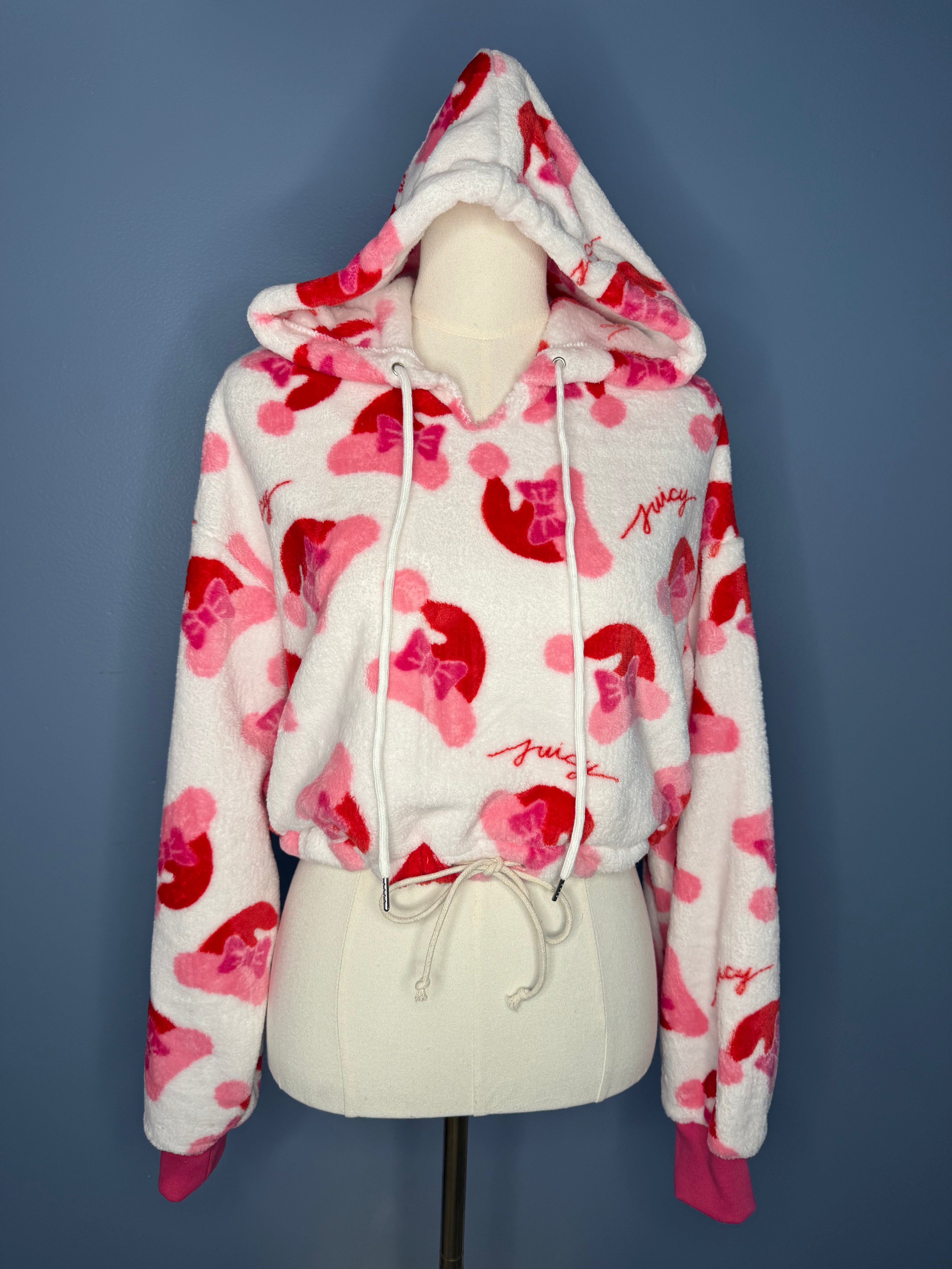 Size-Large Cropped Fuzzy Hoodie