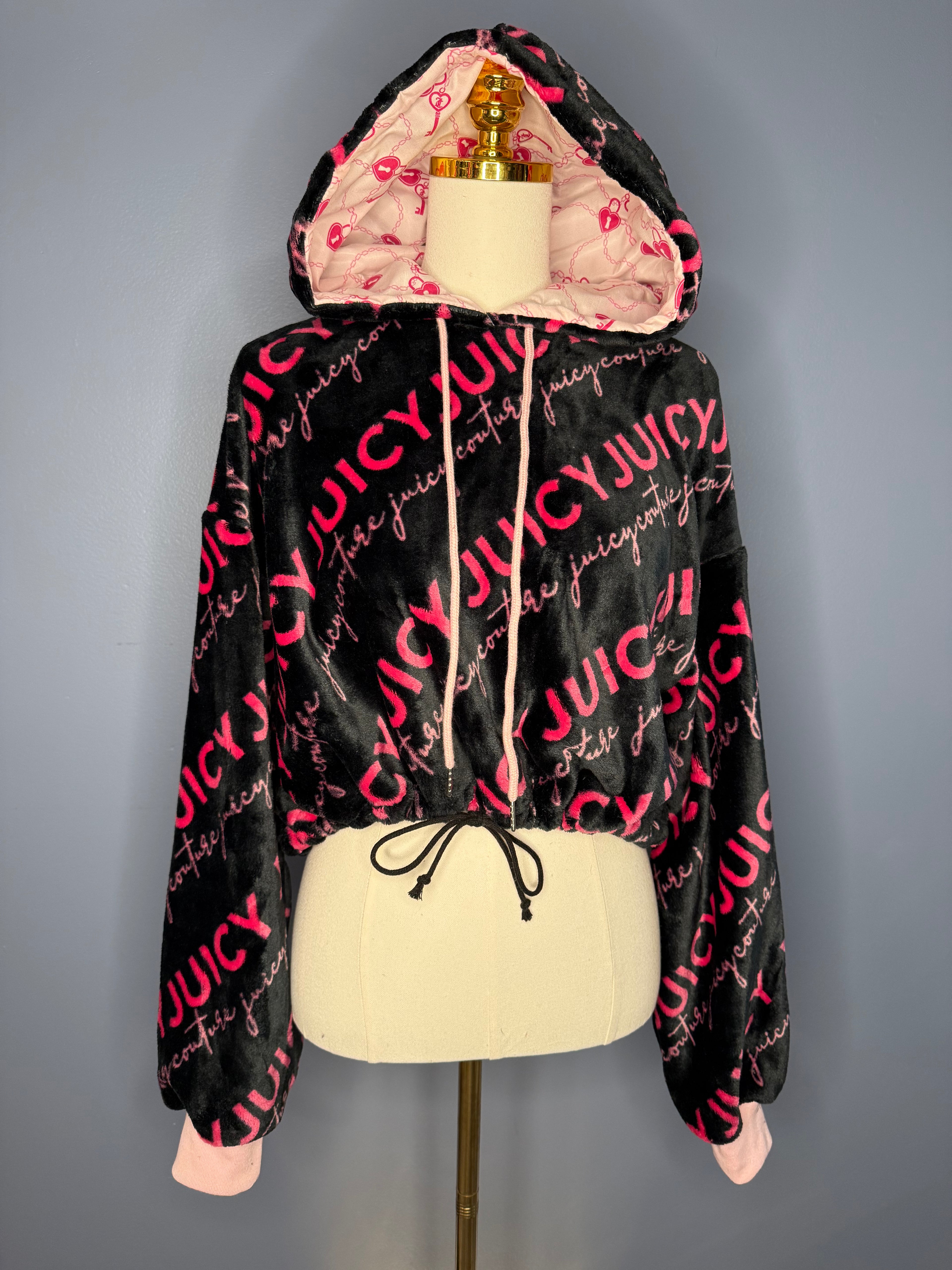 Size-3XL Cropped Fuzzy Hoodie