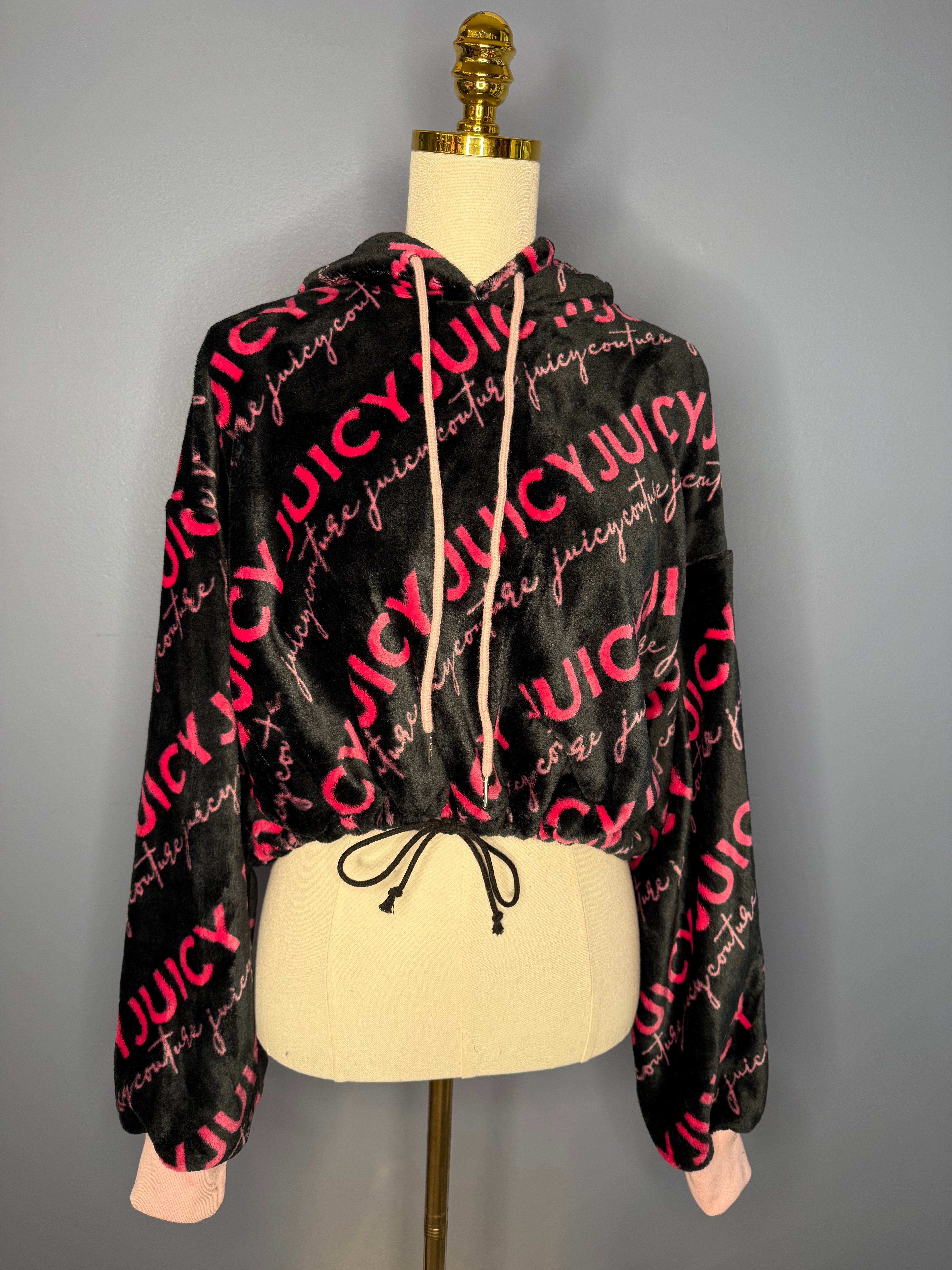 Size-3XL Cropped Fuzzy Hoodie