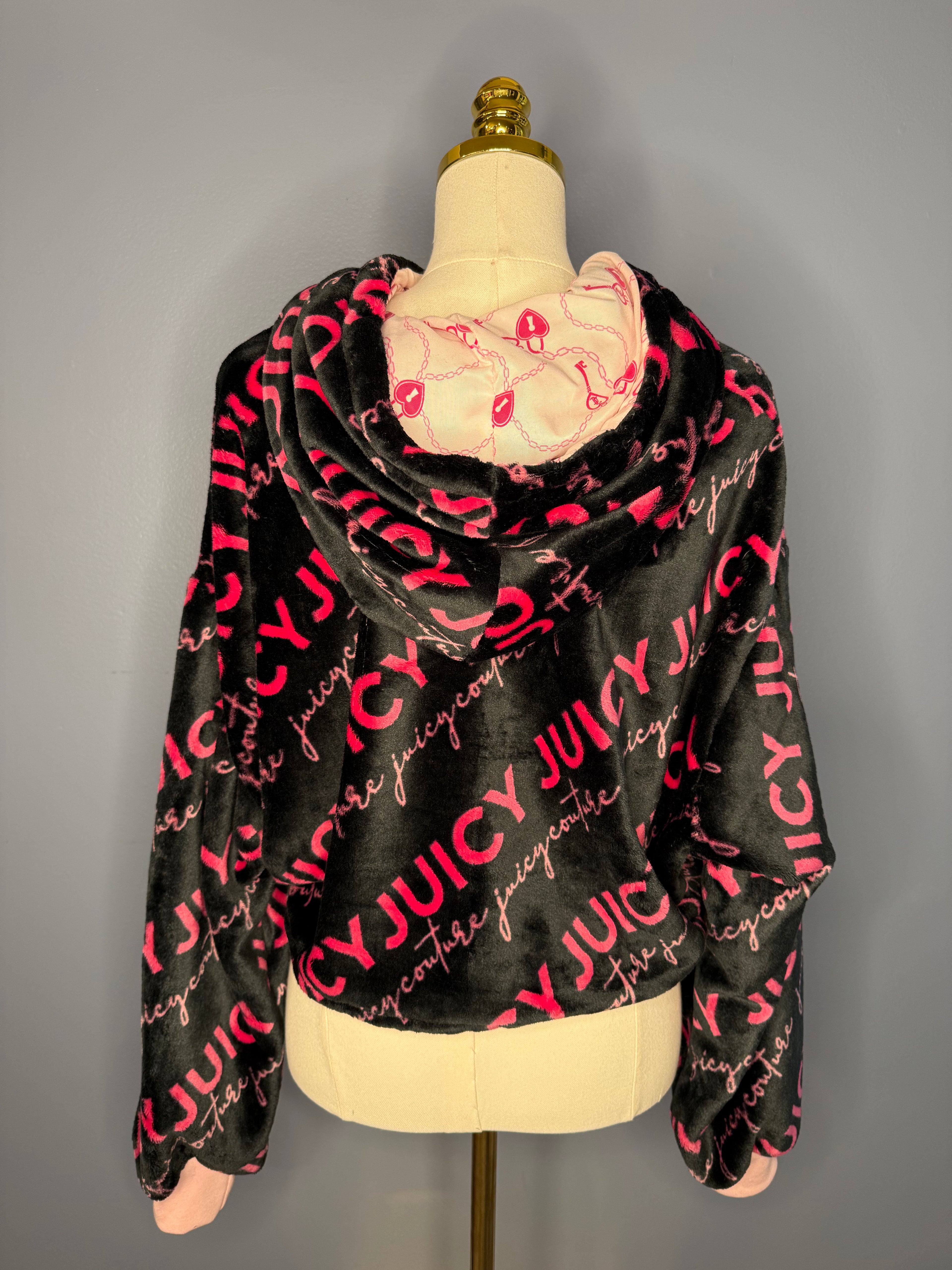 Size-3XL Cropped Fuzzy Hoodie