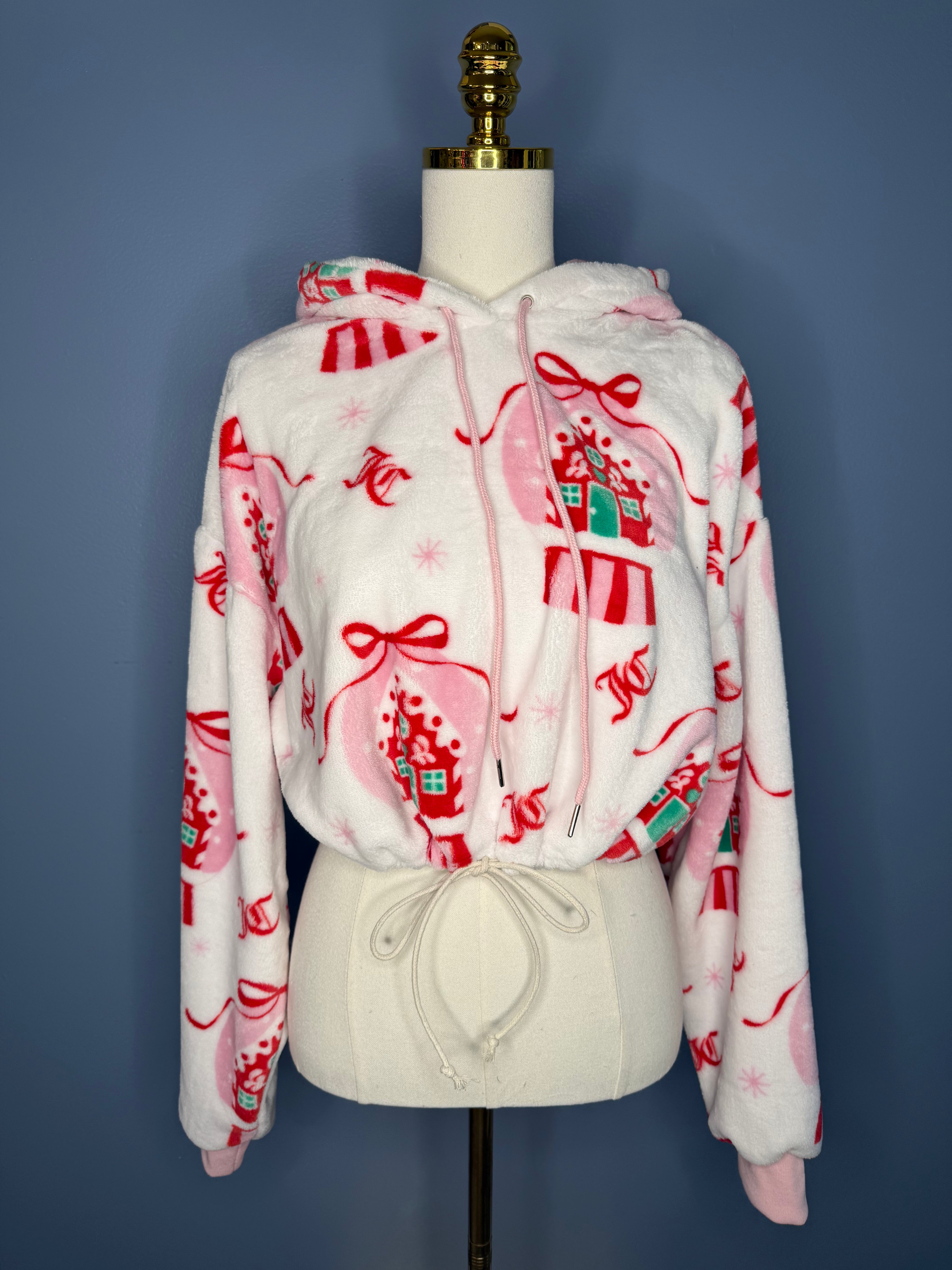 Size-3XL Cropped Fuzzy Hoodie