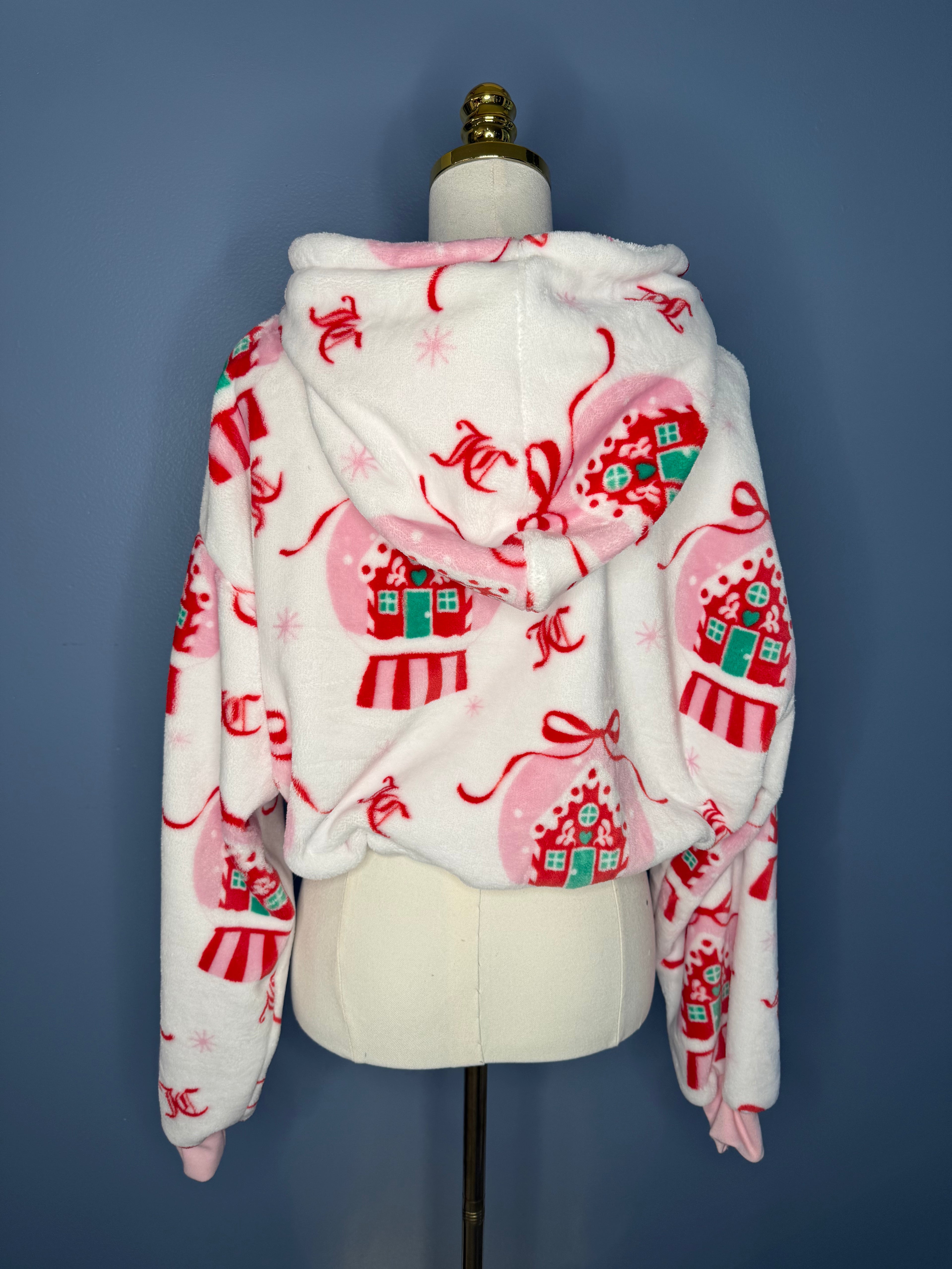 Size-3XL Cropped Fuzzy Hoodie