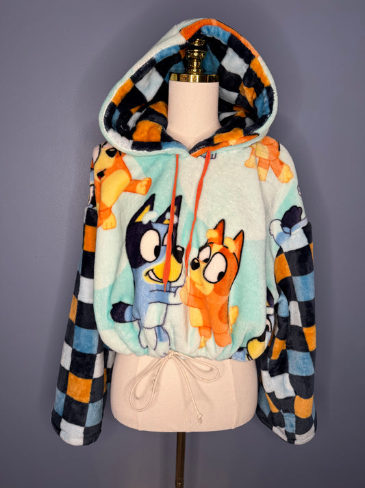 Size-3XL Cropped Fuzzy Hoodie