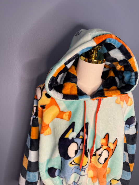 Size-3XL Cropped Fuzzy Hoodie