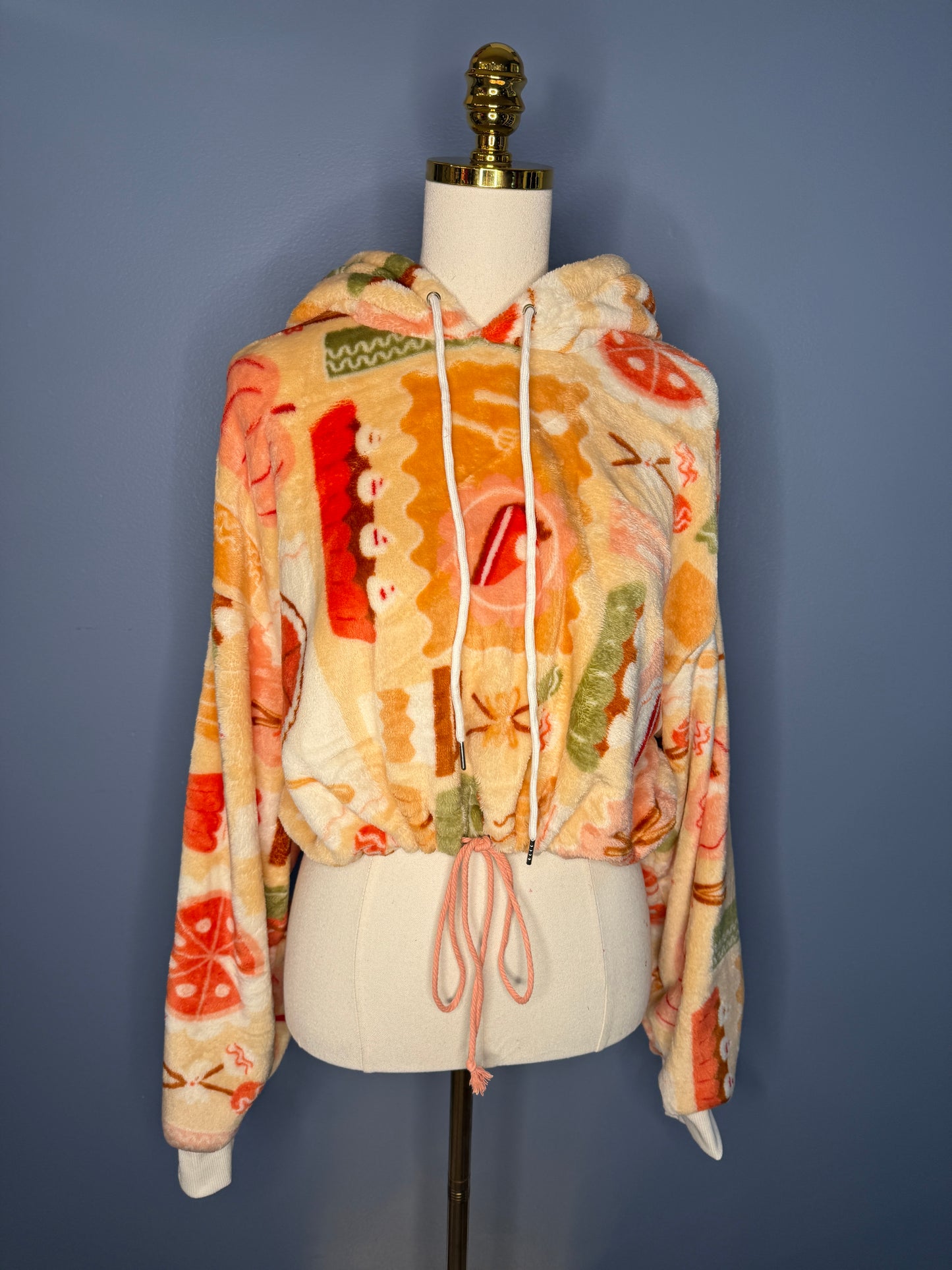 Size-3XL Cropped Fuzzy Hoodie