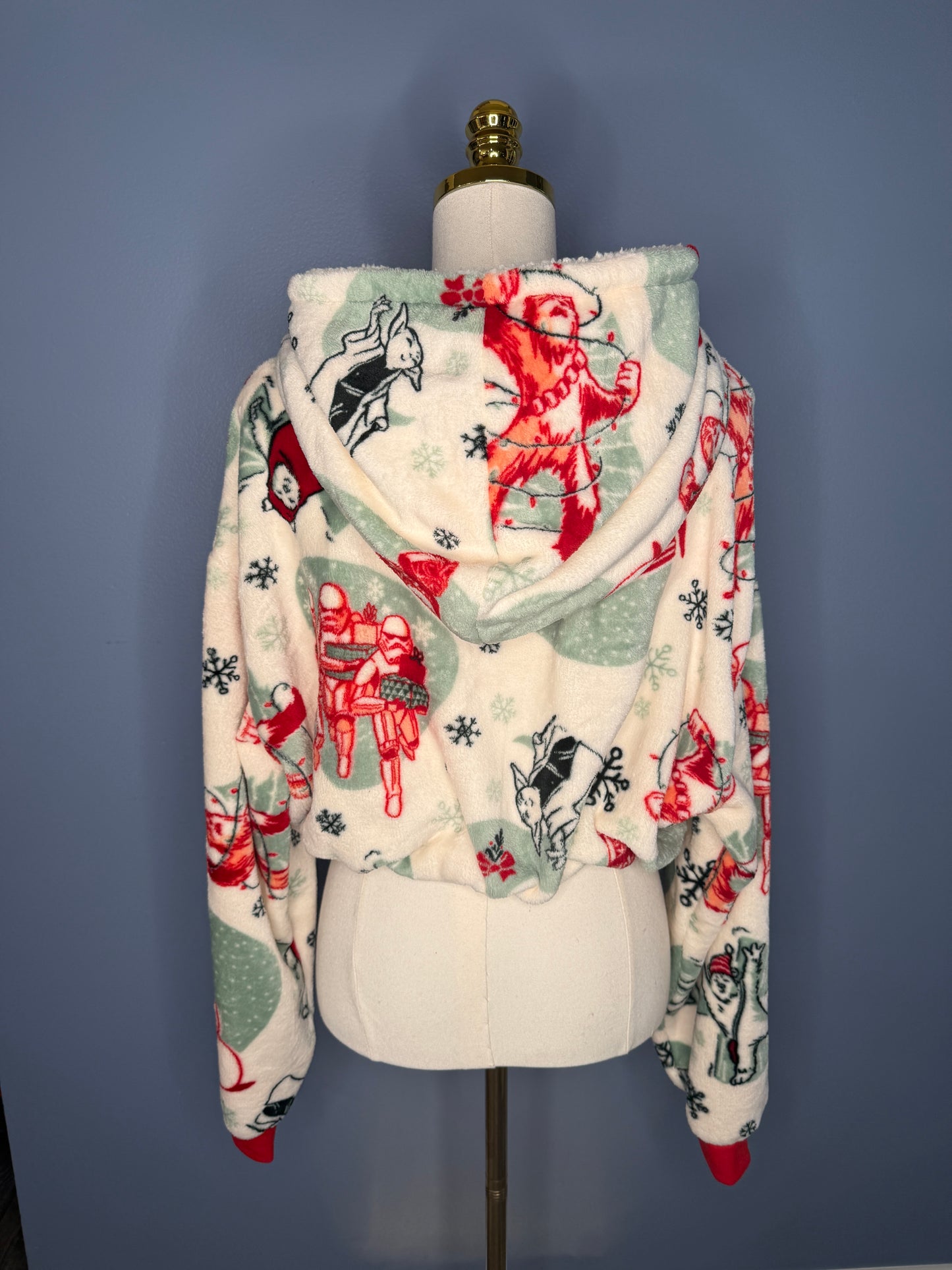 Size-3XL Cropped Fuzzy Hoodie