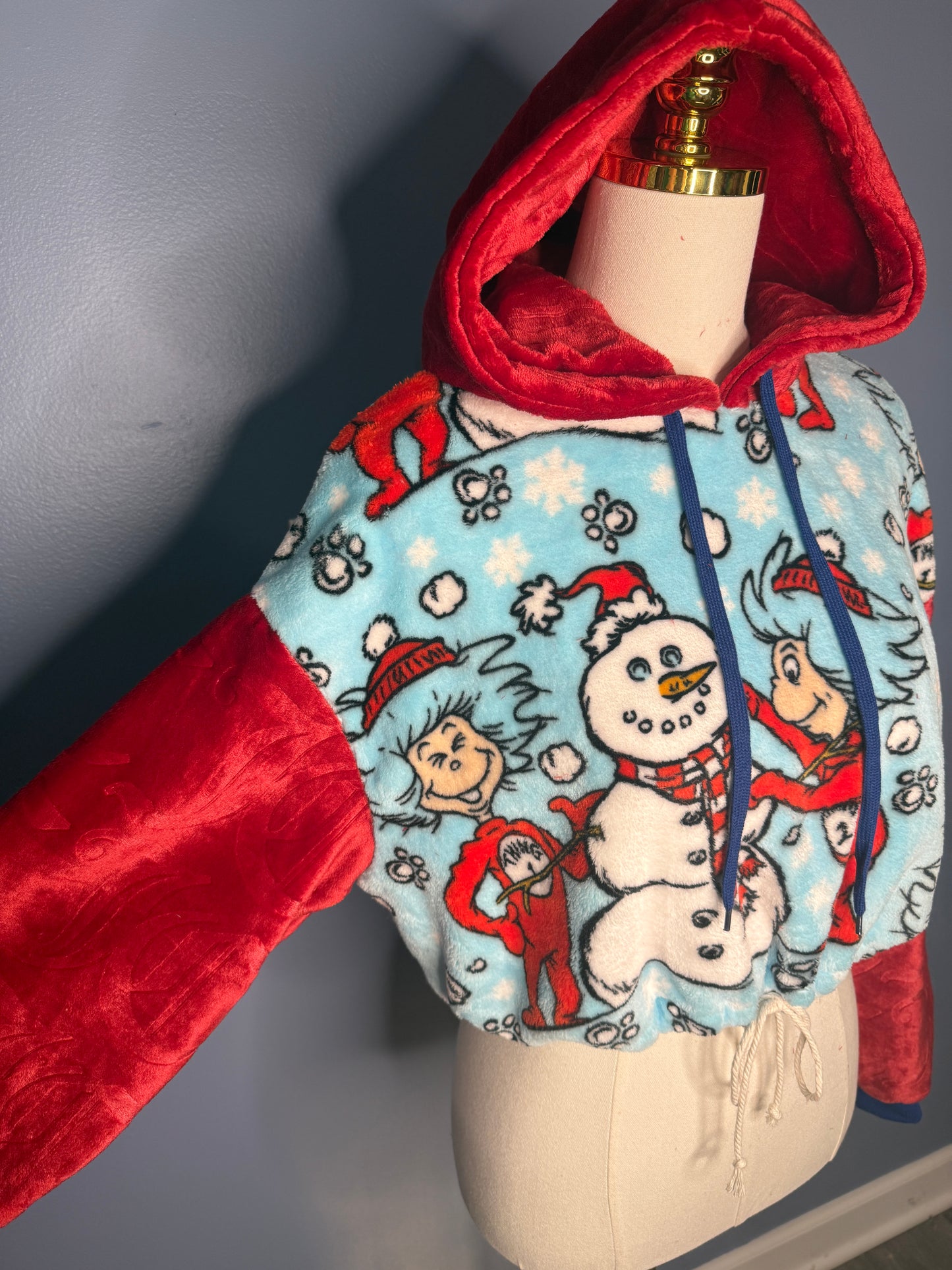 Size-Small Cropped Fuzzy Hoodie