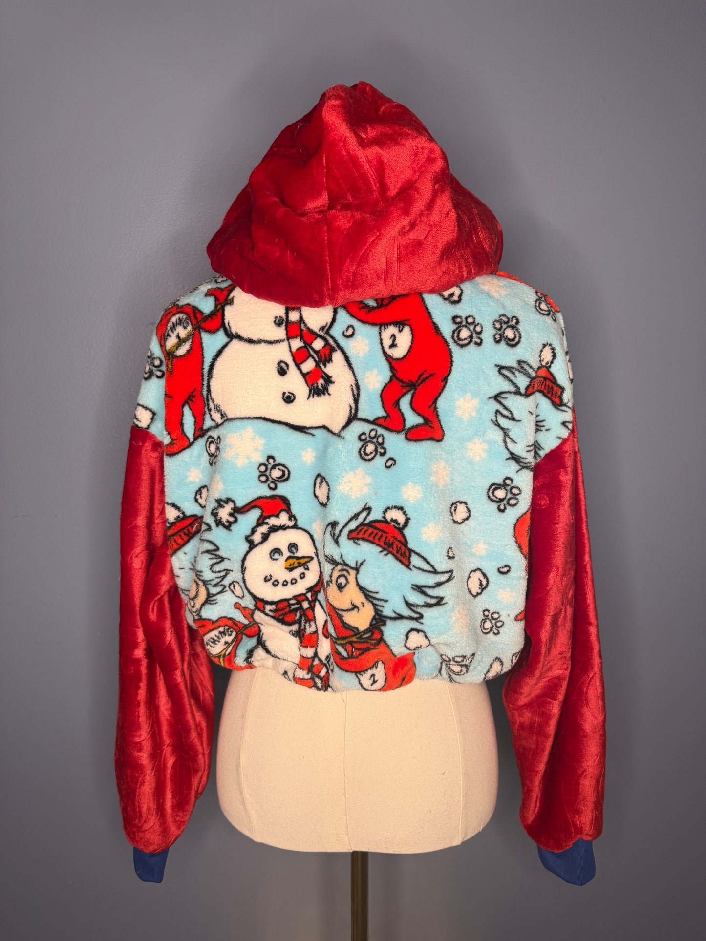 Size-Small Cropped Fuzzy Hoodie