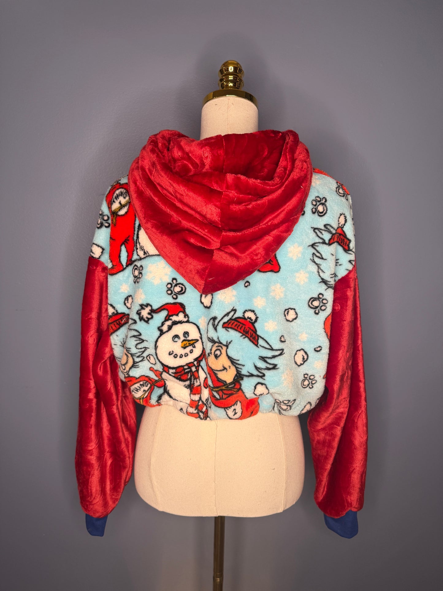 Size-Small Cropped Fuzzy Hoodie