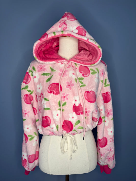 Size-Small Cropped Fuzzy Hoodie