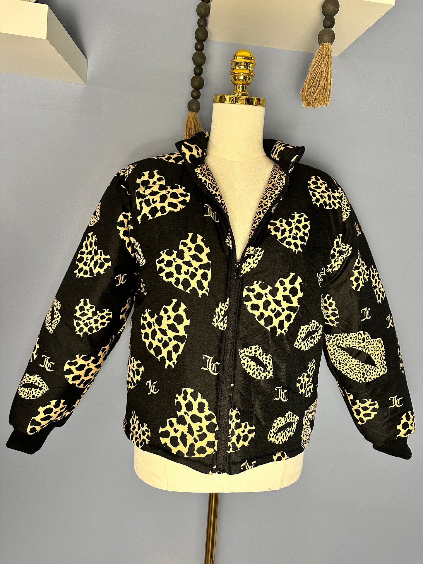 Size-Medium Juicy Couture Puffer Coat- Leopard Print