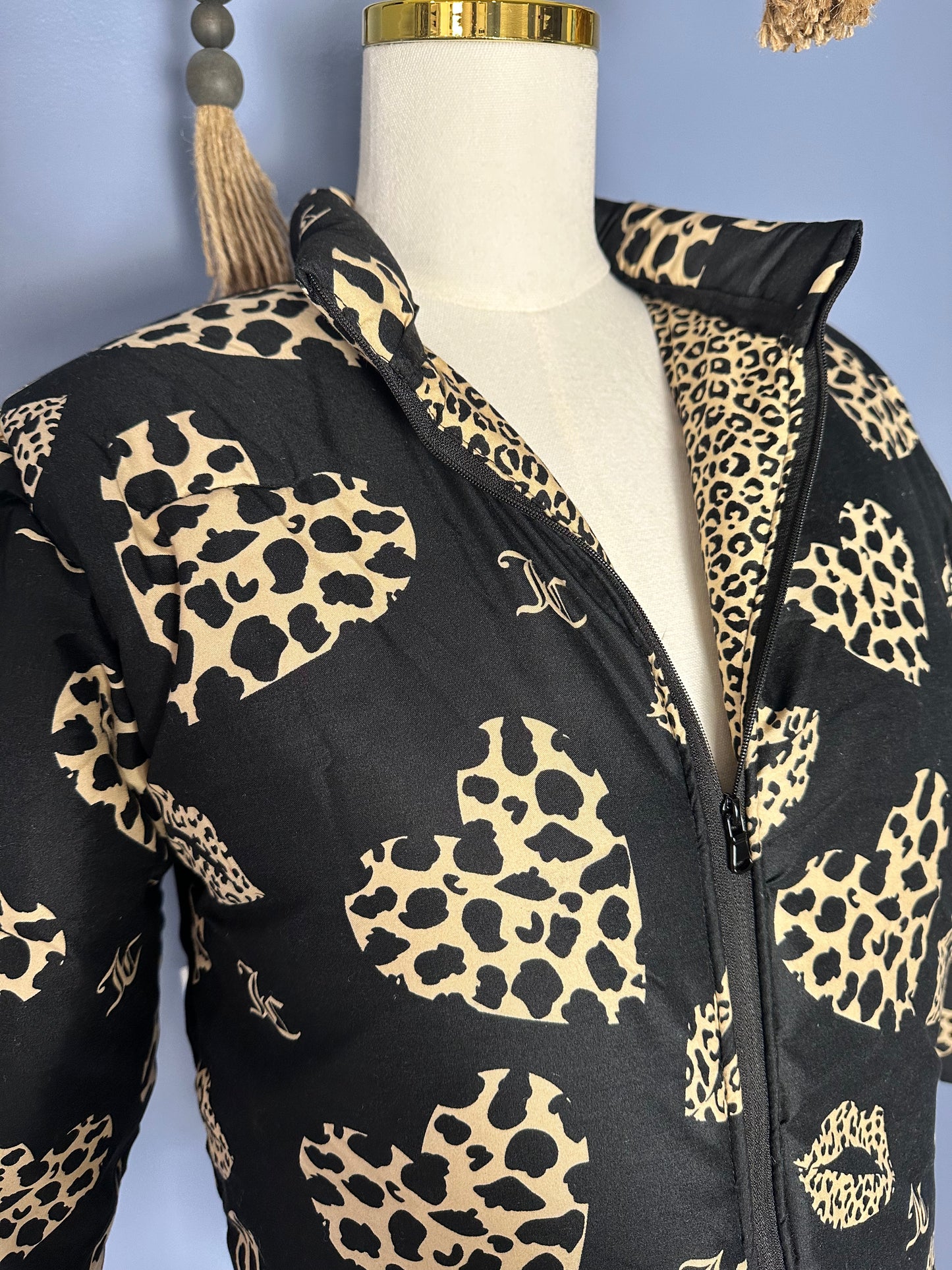 Size-Medium Juicy Couture Puffer Coat- Leopard Print