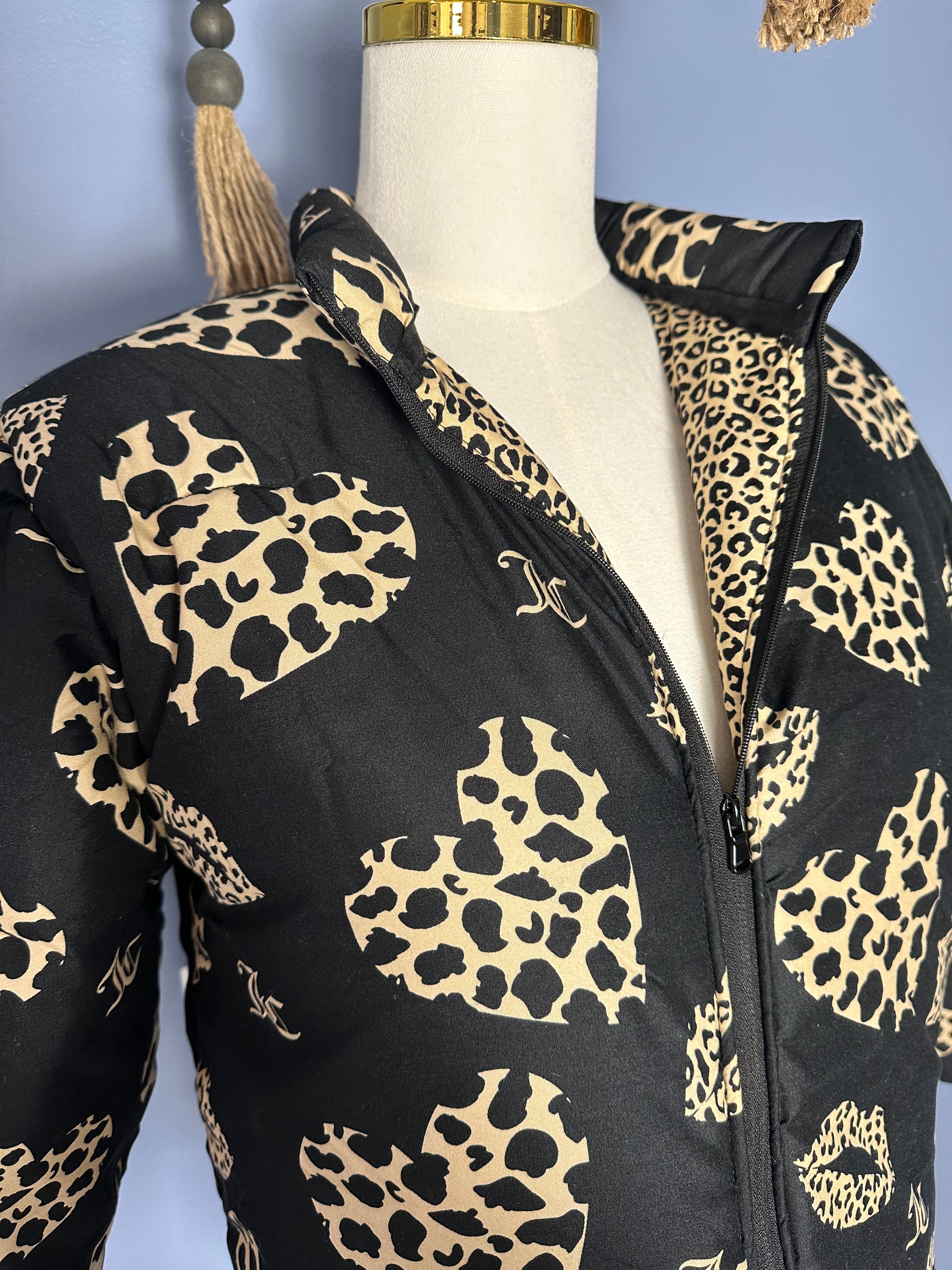 Size-Medium Juicy Couture Puffer Coat- Leopard Print
