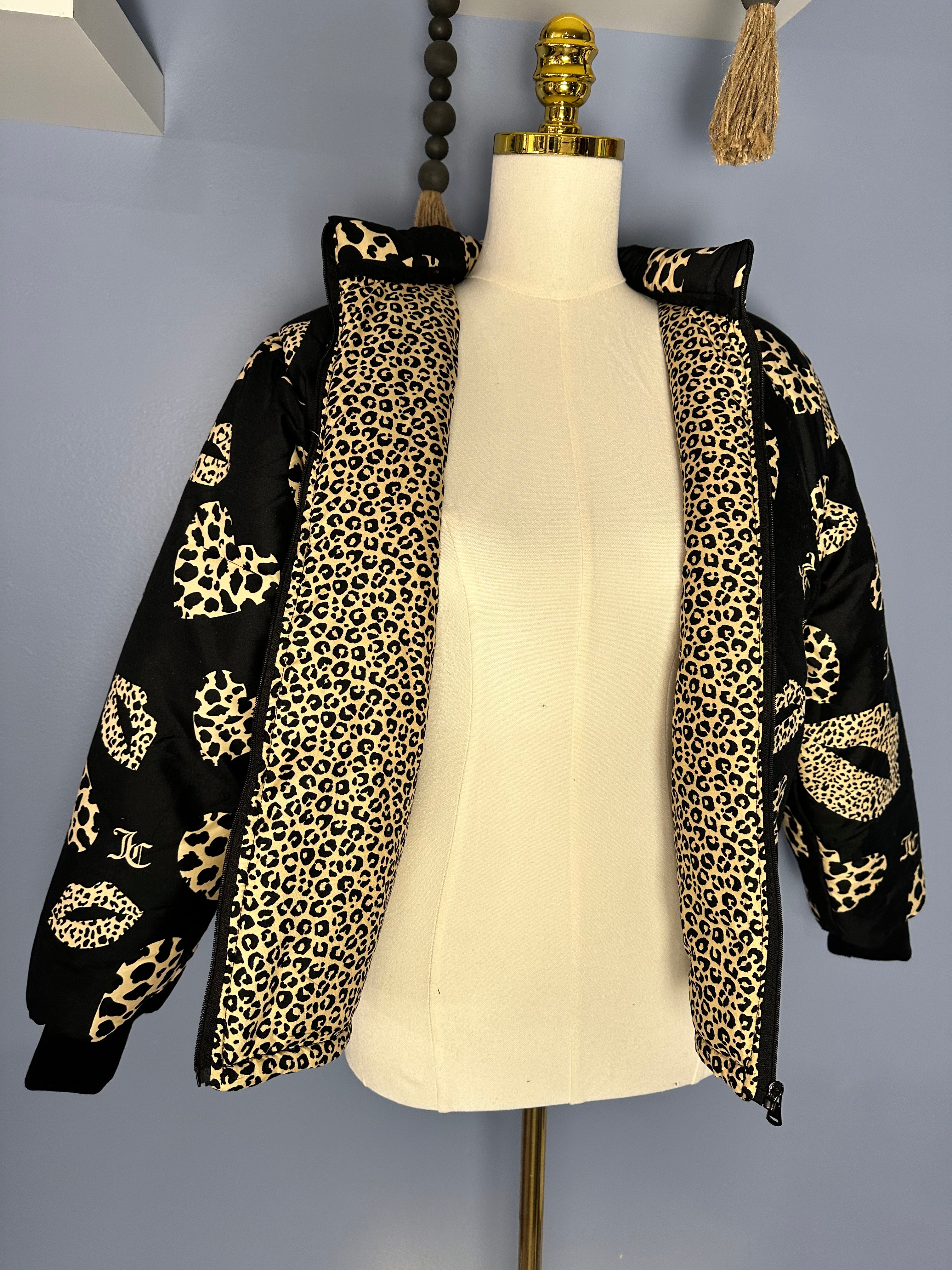 Size-Medium Juicy Couture Puffer Coat- Leopard Print