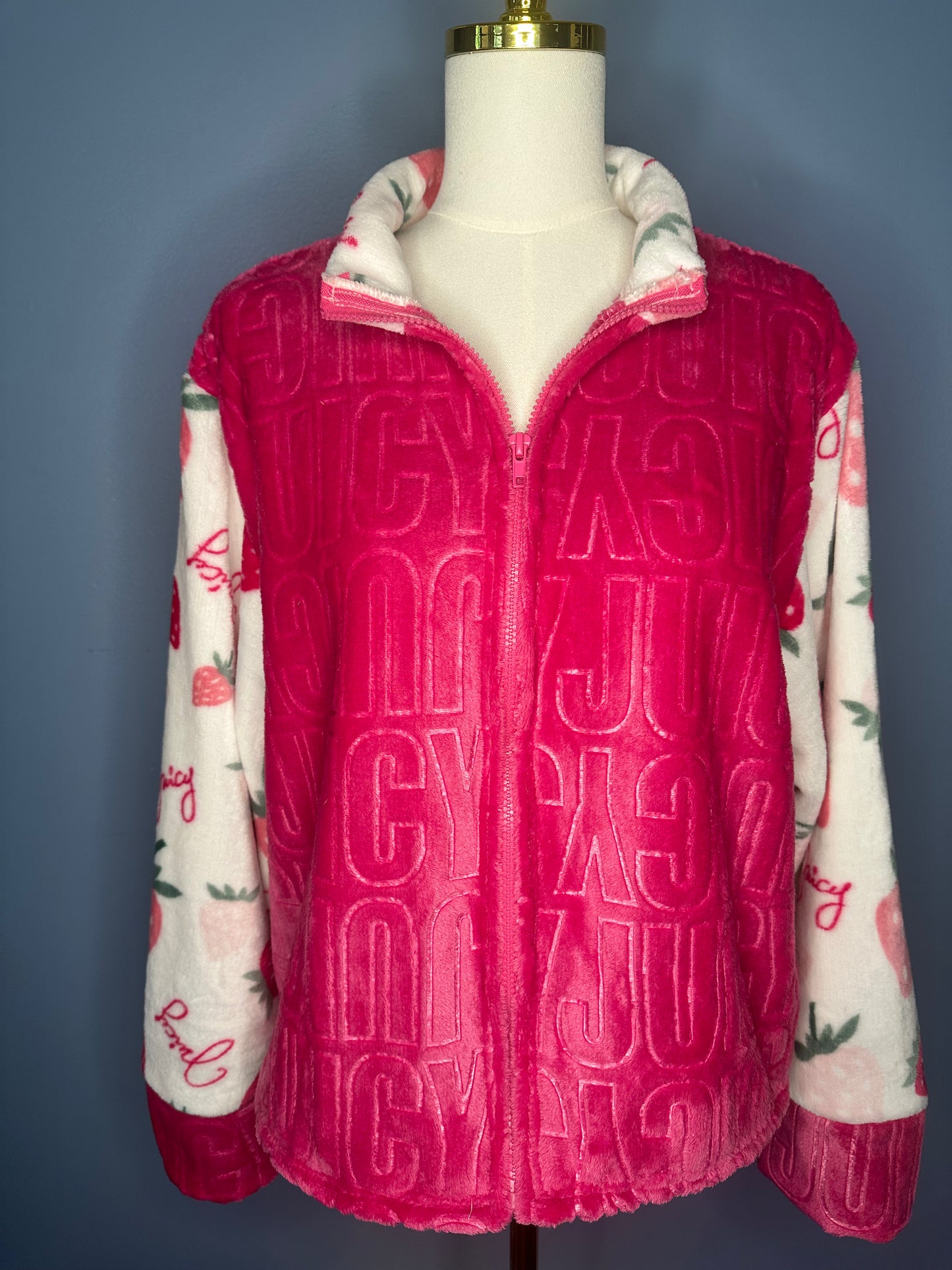 Size-Large Juicy Couture Fuzzy Zip-up