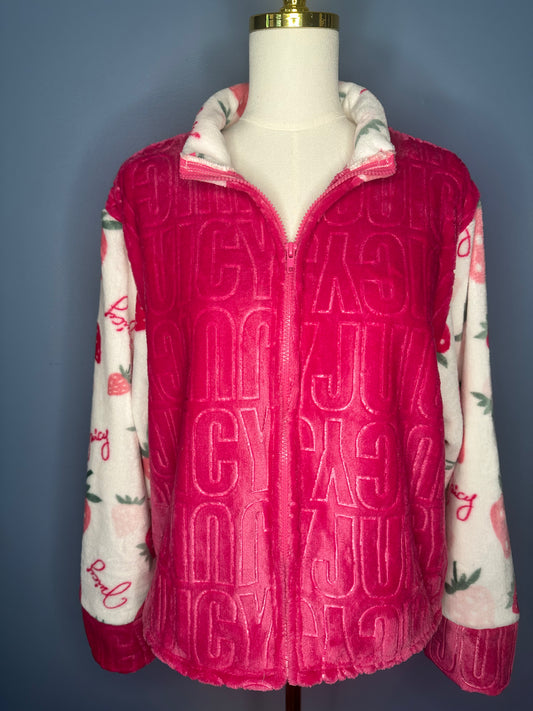 Size-Large Juicy Couture Fuzzy Zip-up