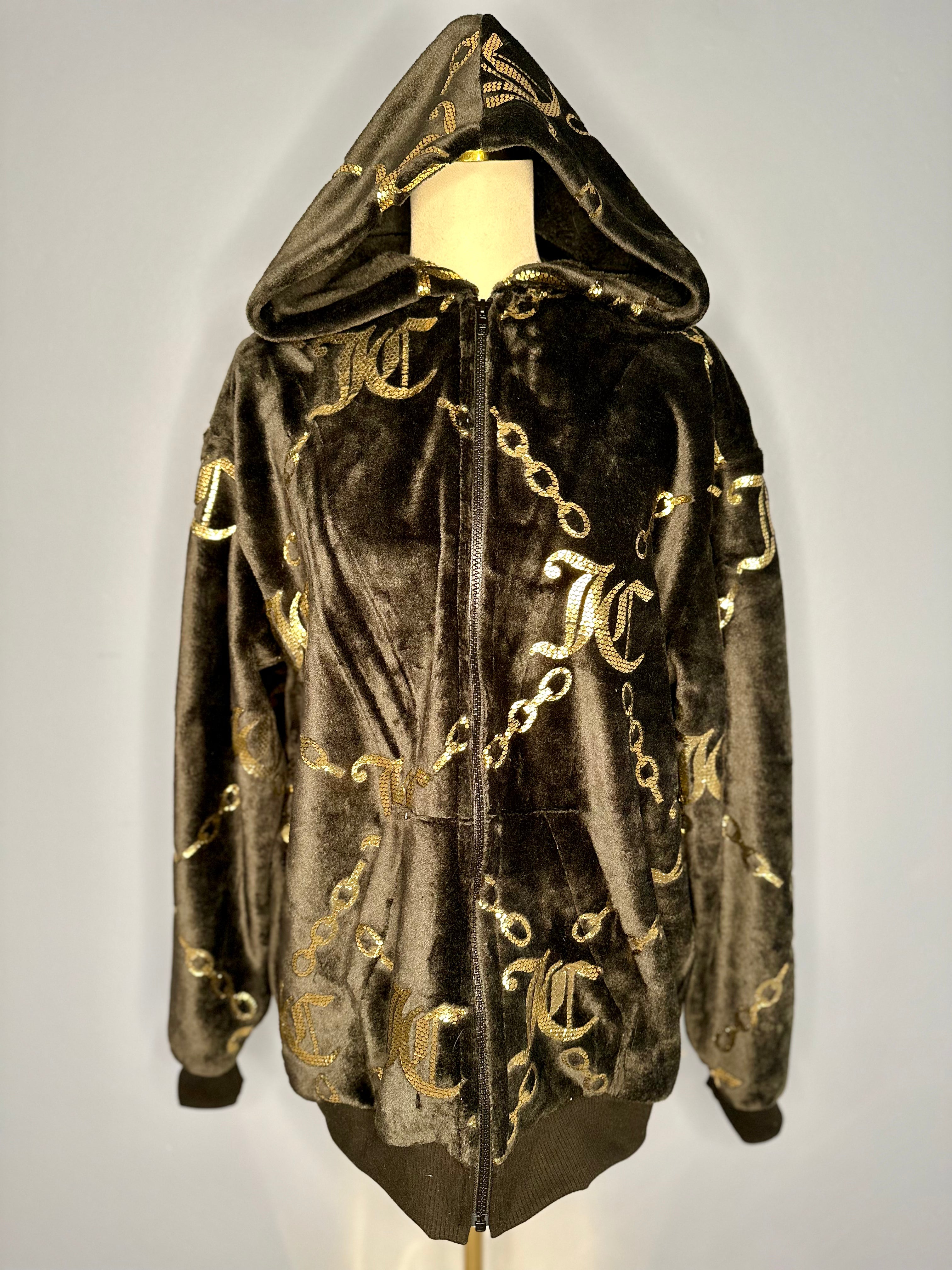 Size-3XL Juicy Couture Fuzzy Zip-up Hoodie