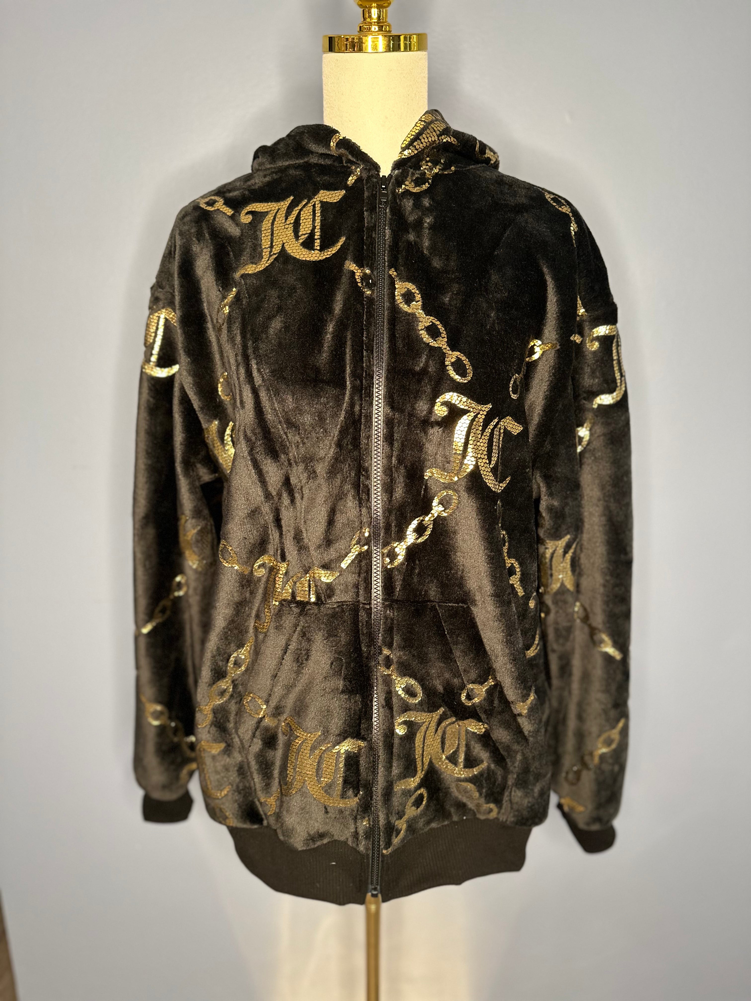 Size-3XL Juicy Couture Fuzzy Zip-up Hoodie
